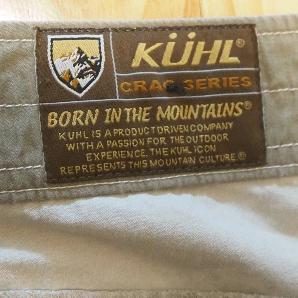 Kuhl Crag Series Long Shorts Men's 38 Olive Outdoor Utility Pockets Gorpcore